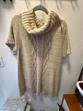 Kirkland Signature Cream Cable Cowl Neck Sweater